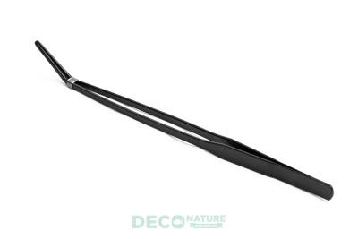 DECO NATURE TOOL C-GRIP 28 BLACK Черный пинцет с изогнутым концом д/аквариума, нерж/сталь